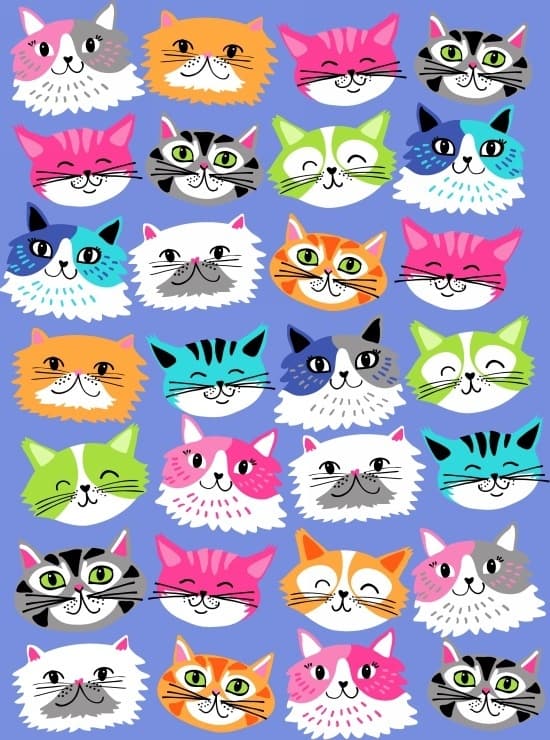 Puuvillakangas 112cm, ILOISET KISSAT