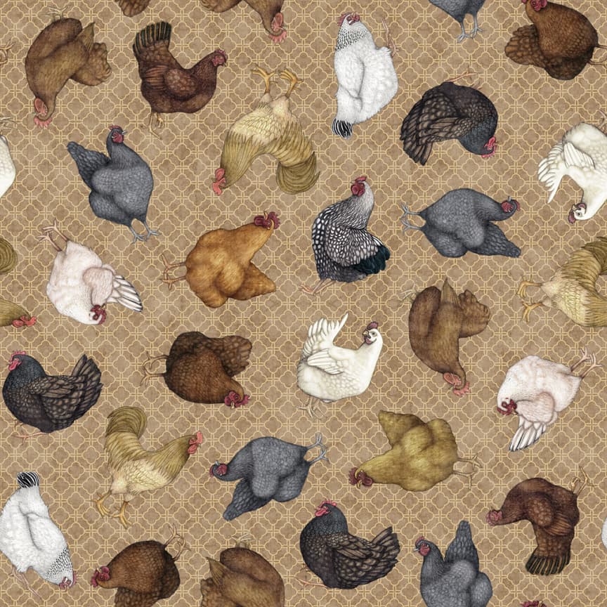 Puuvillakangas 112cm, KANAT ruskea