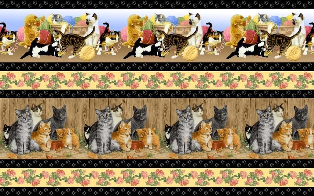 Puuvillakangas 112cm, KISSAT boordi