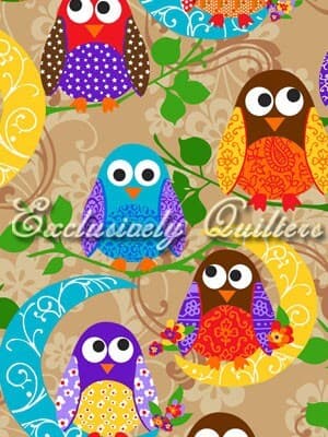 Puuvillakangas 112cm, KUUPÖLLÖT Hiekka